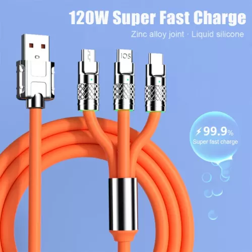 3 In 1 Universal 120W Fast Charging Cable